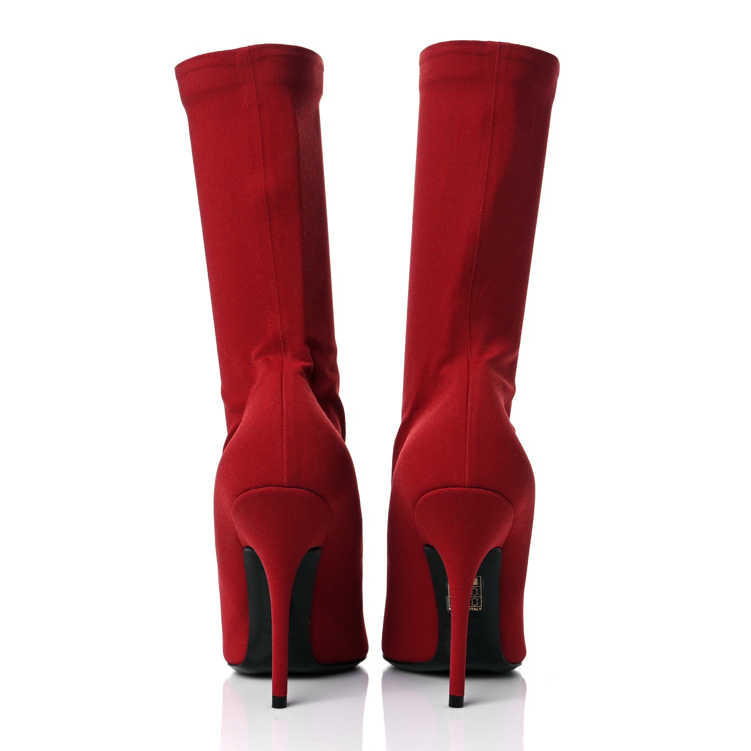 Balenciaga Jersey Crepe Extreme Pointed Toe Knife Booties 39 Rouge 5 of 8