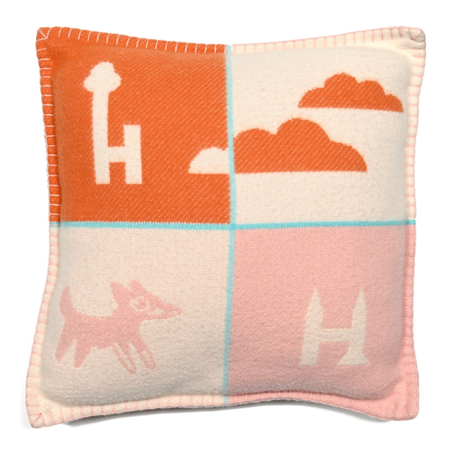 Wool Cashmere Avalon Epopee Pillow Mandarine Rose