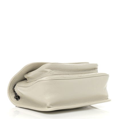 Saint Laurent Crinkled Calfskin Matelasse Monogram Baby Niki Chain Satchel Blanc Vintage 4 of 12