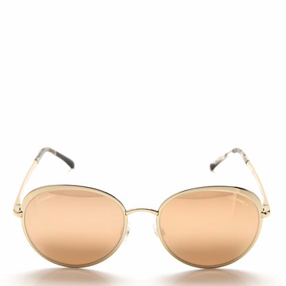 Chanel Round Mirror Sunglasses 4206 Gold 2 of 9