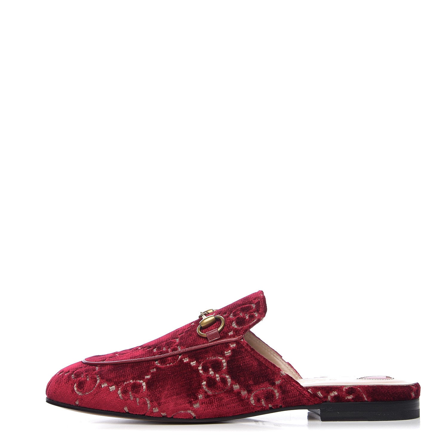 Gucci Velvet GG Monogram Womens Princetown Slippers 36.5 Red Cipria 1 of 8