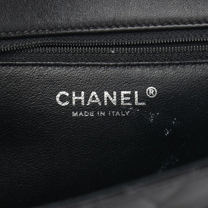 Chanel Lambskin Quilted Large Classic Twist Crescent Flap Black Burgundy 6 of 10