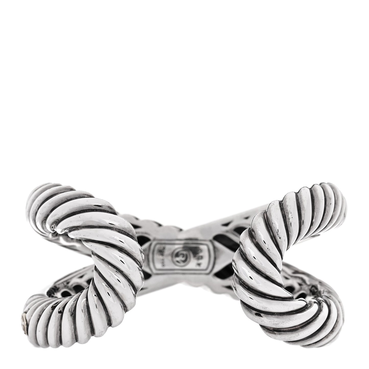 Sterling Silver 18K Yellow Gold Crossover Cuff Bracelet