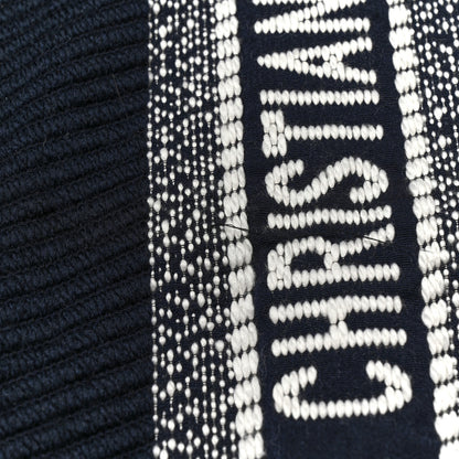 Christian Dior Wool Silk Oblique University Reversible Scarf Navy Blue 4 of 4