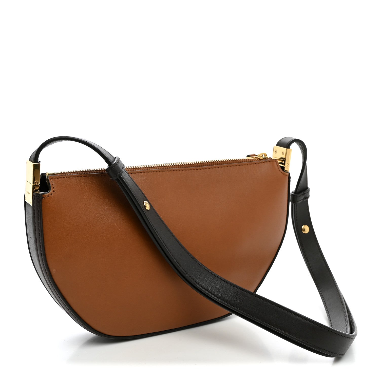 Burberry Calfskin Small Two-Tone Olympia Shoulder Bag Warm Tan 2 of 8