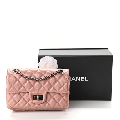 Chanel Metallic Grained Calfskin Quilted 2.55 Reissue Mini Flap Copper Pink 13 of 13