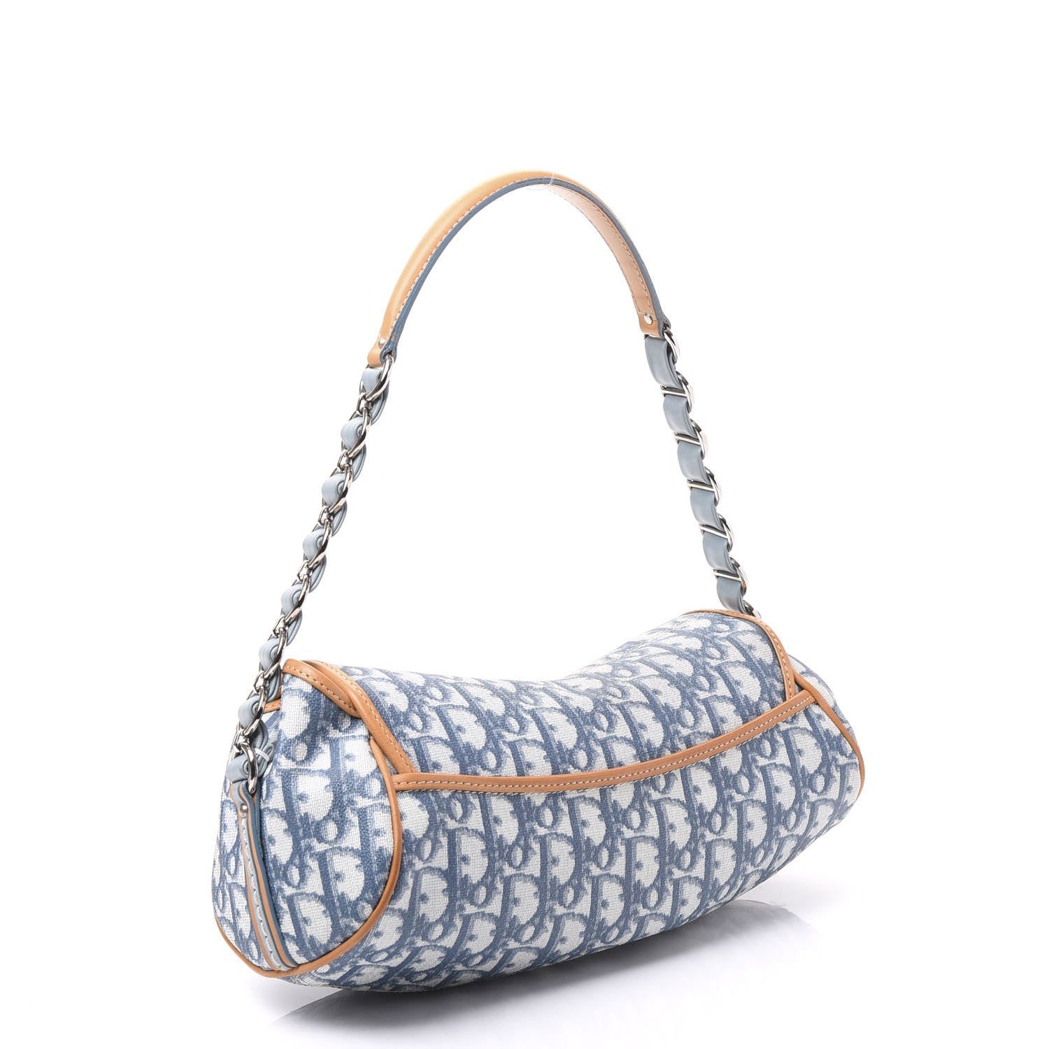 Christian Dior Monogram Romantique Trotter Flap Bag Blue 2 of 8