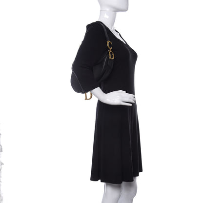 Christian Dior Grained Calfskin Saddle Bag Black 2 of 12