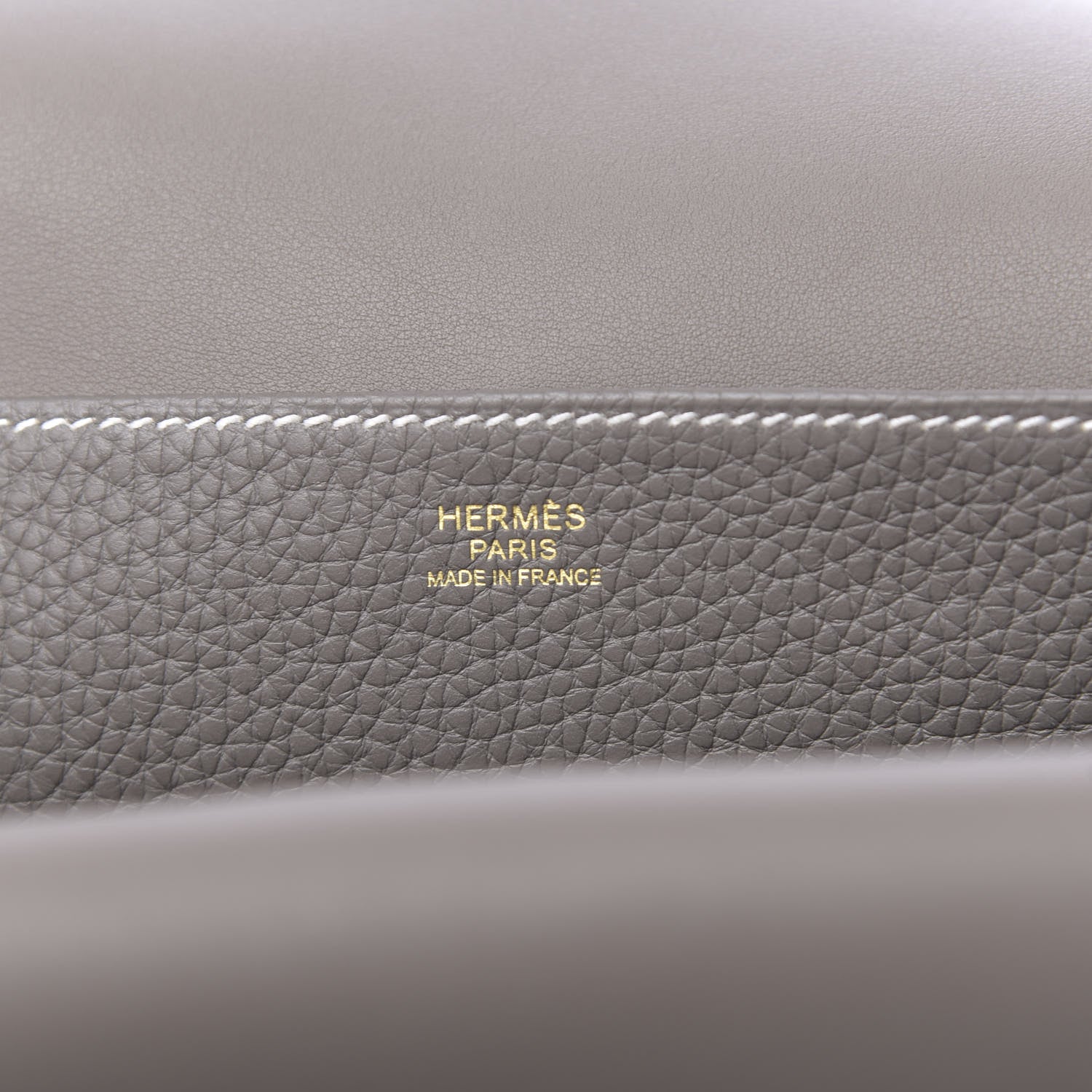 Hermes Taurillon Clemence Halzan 31 GM Etain 7 of 11