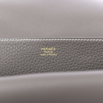 Hermes Taurillon Clemence Halzan 31 GM Etain 7 of 11