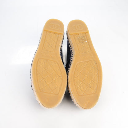 Chanel Toile CC Espadrilles 36 Blue Black 5 of 10
