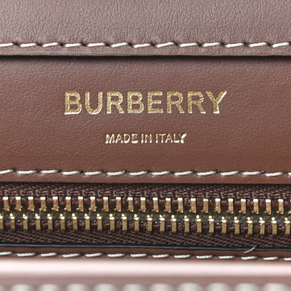 Burberry Canvas Smooth Calfskin Two Tone Mini Pocket Bag Natural Malt Brown 6 of 8
