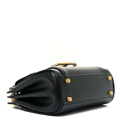 Valentino Garavani Grainy Calfskin Mini Rockstud Alcove Top-Handle Bag Black 4 of 11
