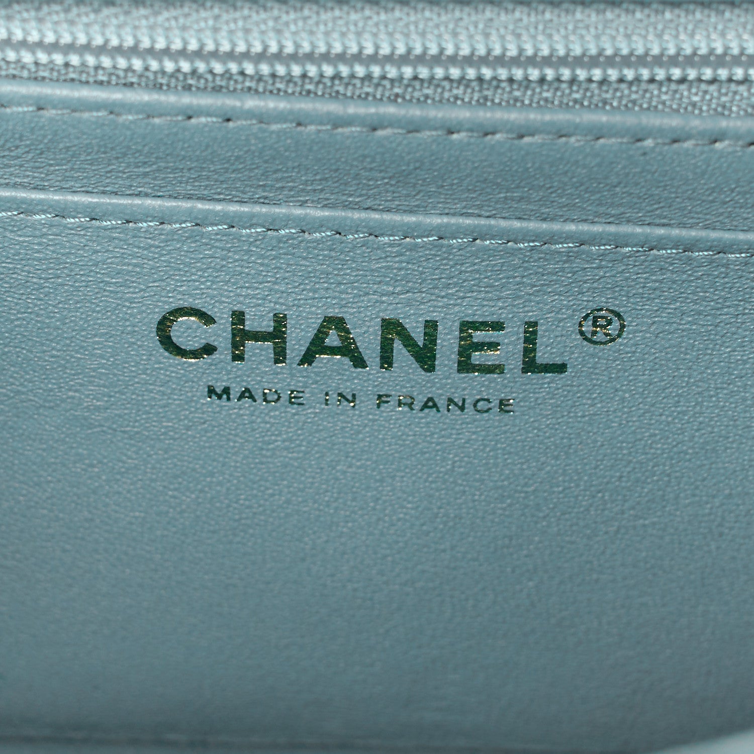 Chanel Lambskin Quilted Mini Rectangular Flap Green Blue 6 of 14
