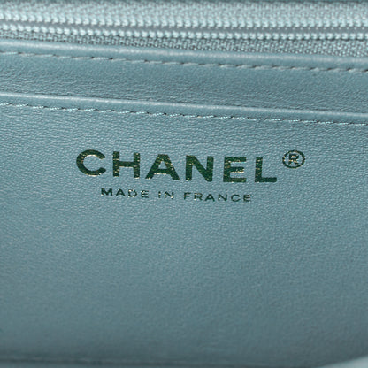 Chanel Lambskin Quilted Mini Rectangular Flap Green Blue 6 of 14