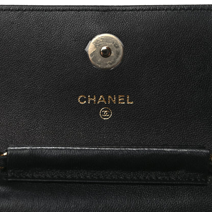 Chanel Lambskin Quilted Mini Coco Bow Clutch With Chain Black 6 of 10
