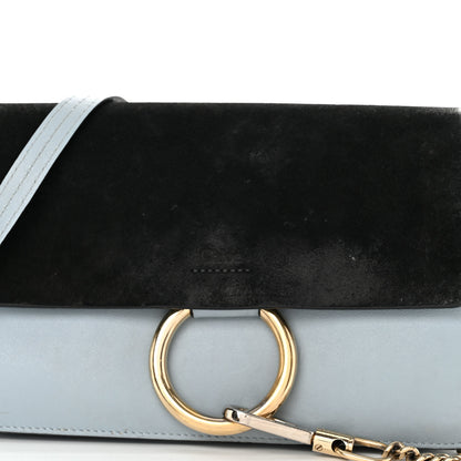 Chloe Suede Calfskin Mini Faye Shoulder Bag Fresh Blue Green 8 of 11