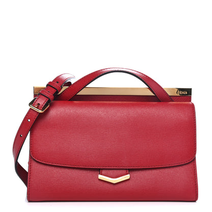 Fendi Vitello Elite Flamingo Mini Demi Jour Shoulder Bag Rosso 1 of 4