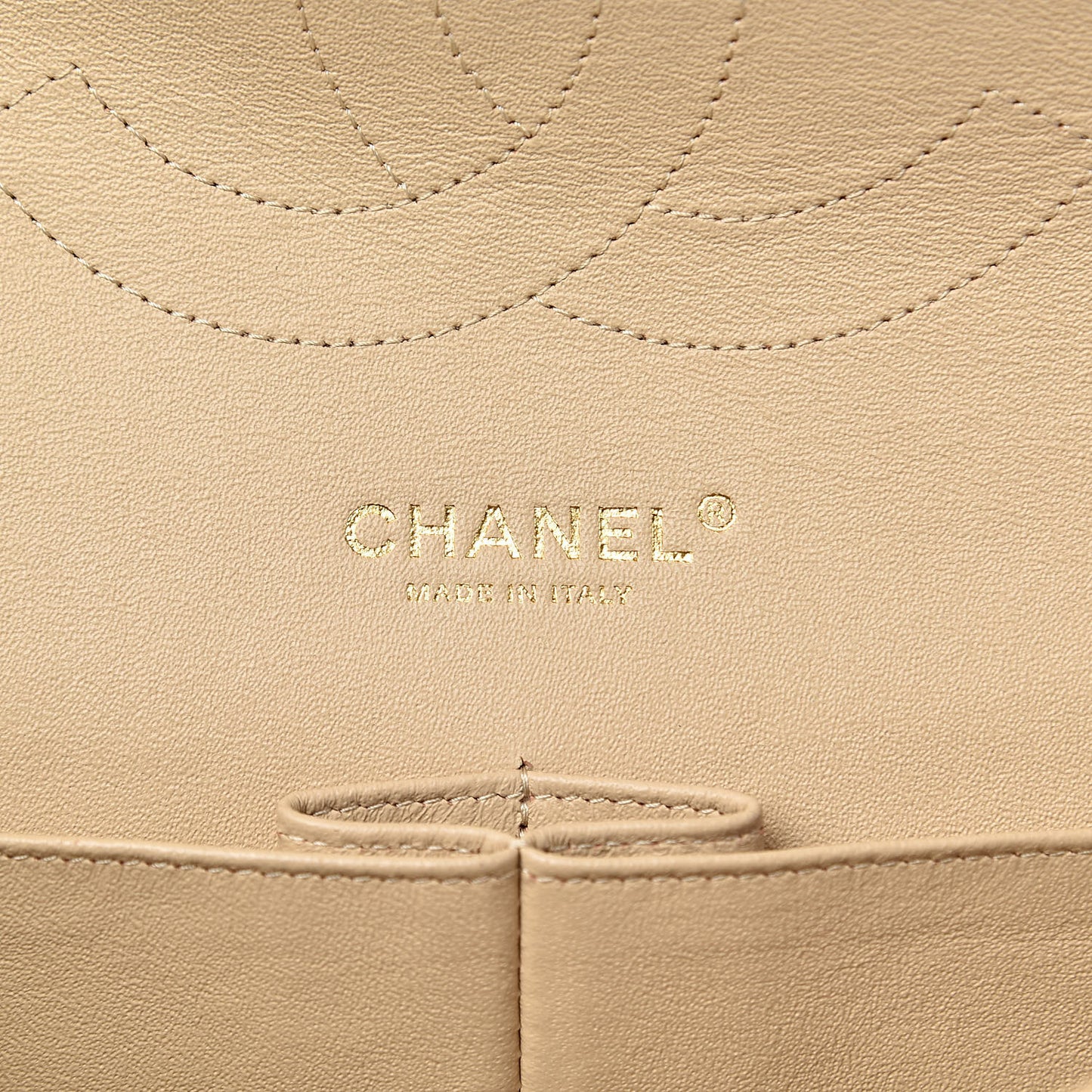 Lambskin Quilted Jumbo Double Flap Beige Clair