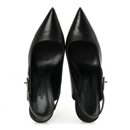 Hermes Nappa Lover 80 Slingback Pumps 38 Black 2 of 9