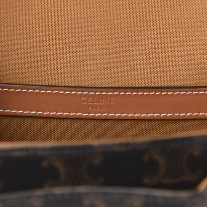 Celine Triomphe Canvas Medium Folco Bag Tan 6 of 9