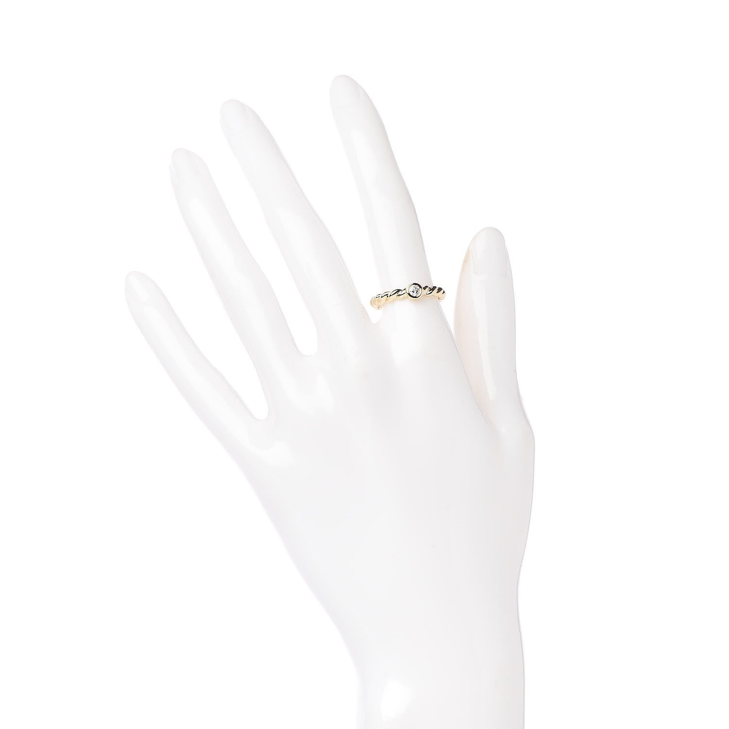 Tiffany 18K Yellow Gold Diamond Twist Solitaire Ring 52 6 2 of 5