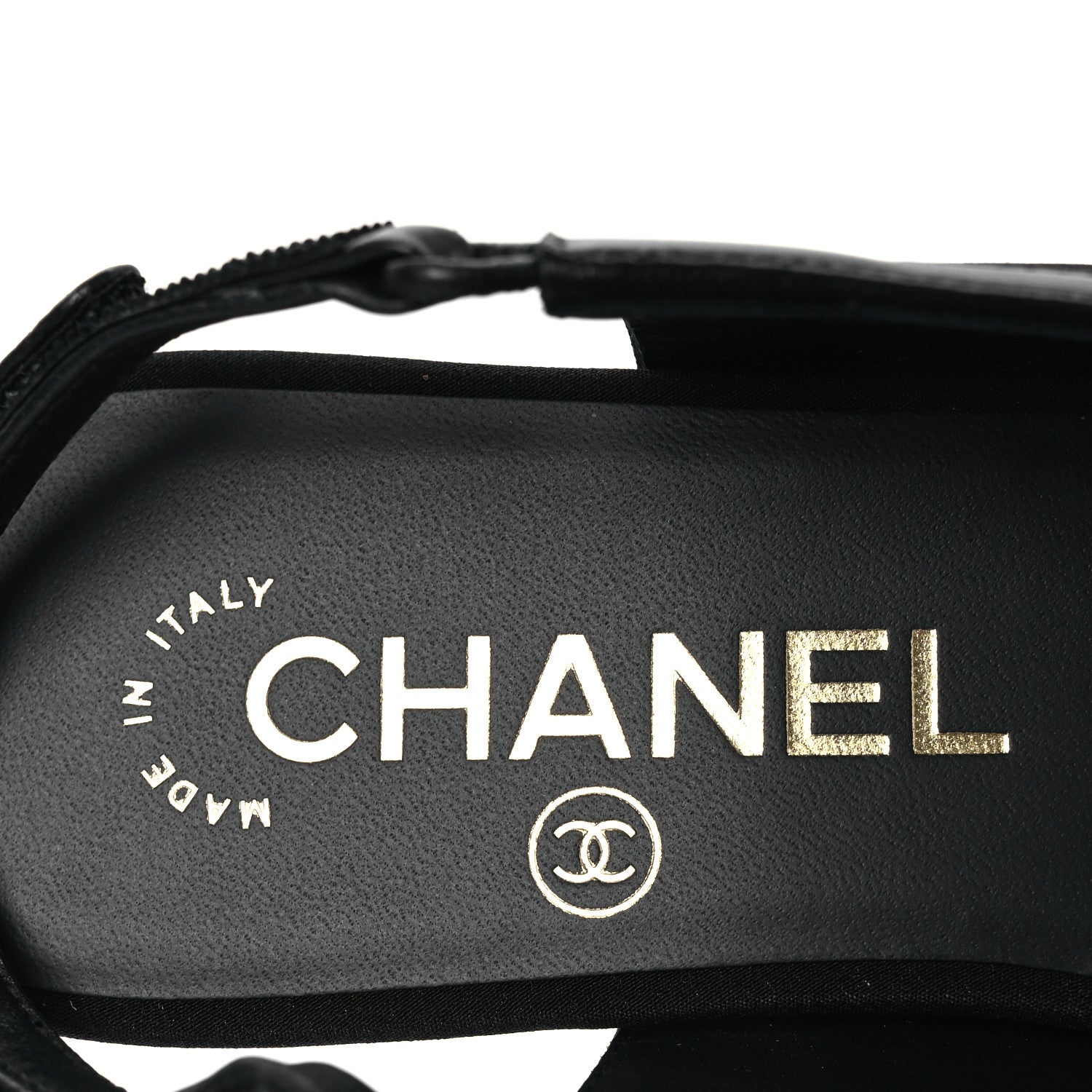 Chanel Lambskin Grosgrain Bow Cap Toe CC Slingback Flats 36 Black 9 of 11