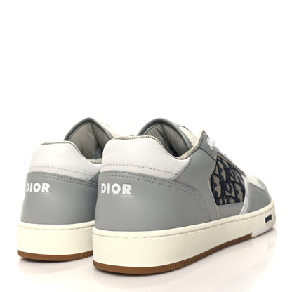 Christian Dior Smooth Calfskin Jacquard Oblique Mens B27 Low Top Sneakers 42 Beige Blue 4 of 9