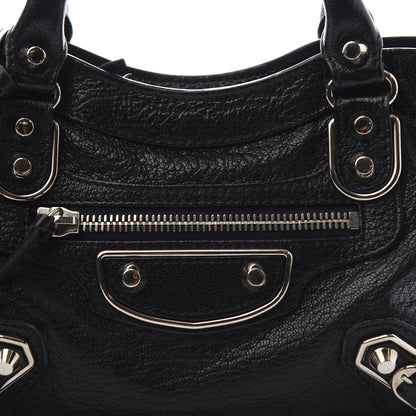Balenciaga Chevre Silver Metallic Edge Hardware Mini City Black 10 of 10