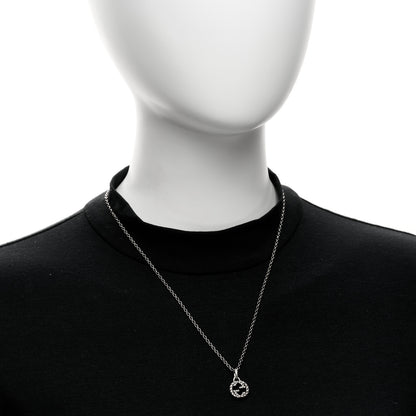 Gucci Sterling Silver Small Textured Interlocking G Pendant Necklace 2 of 4
