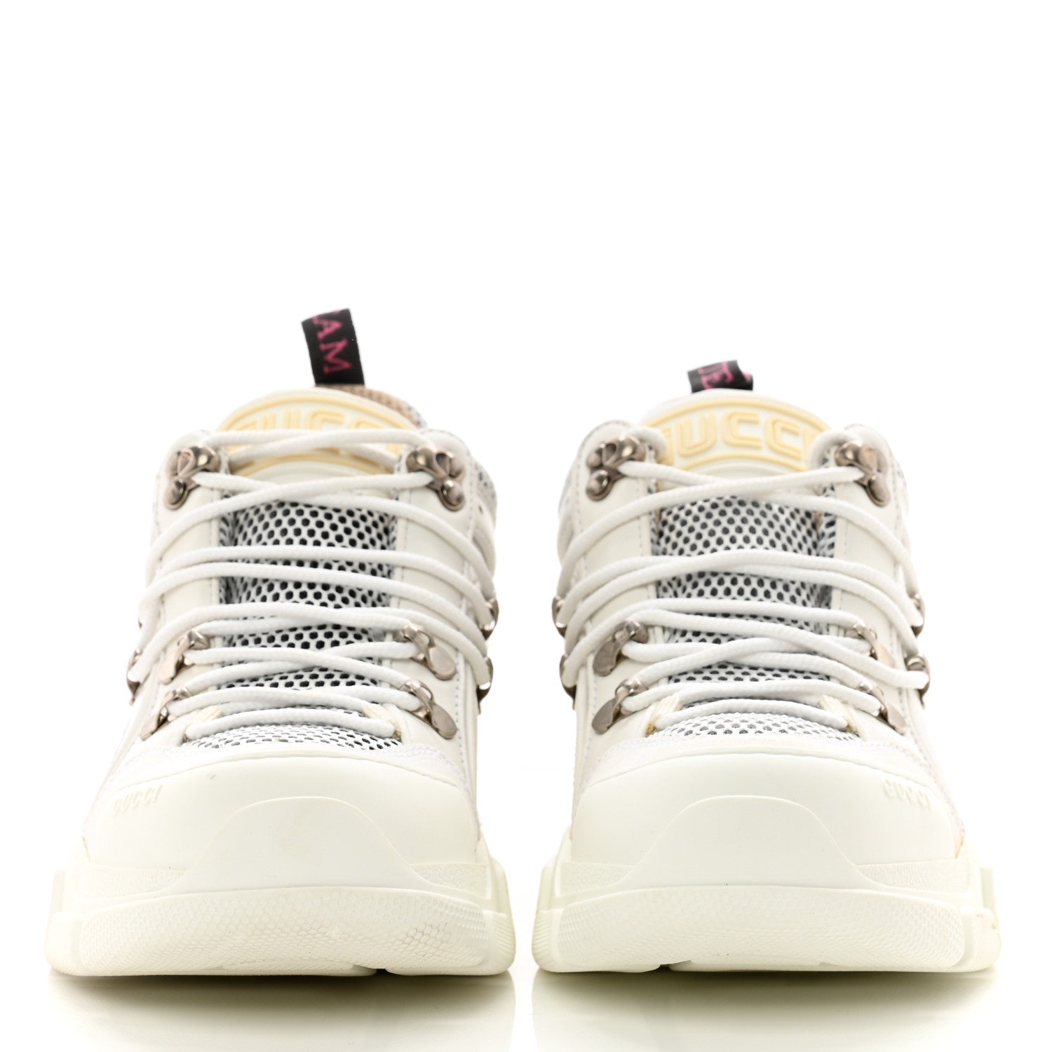 Gucci X SEGA Mesh Calfskin Suede Removable Crystals Womens Flashtrek Sneakers 38.5 Great White 2 of 14
