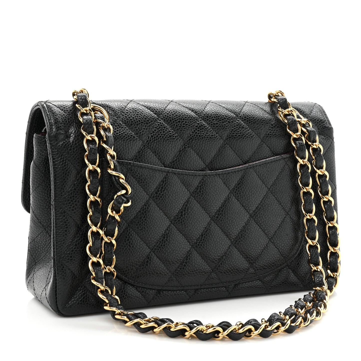 Caviar Quilted Small Double Flap Black