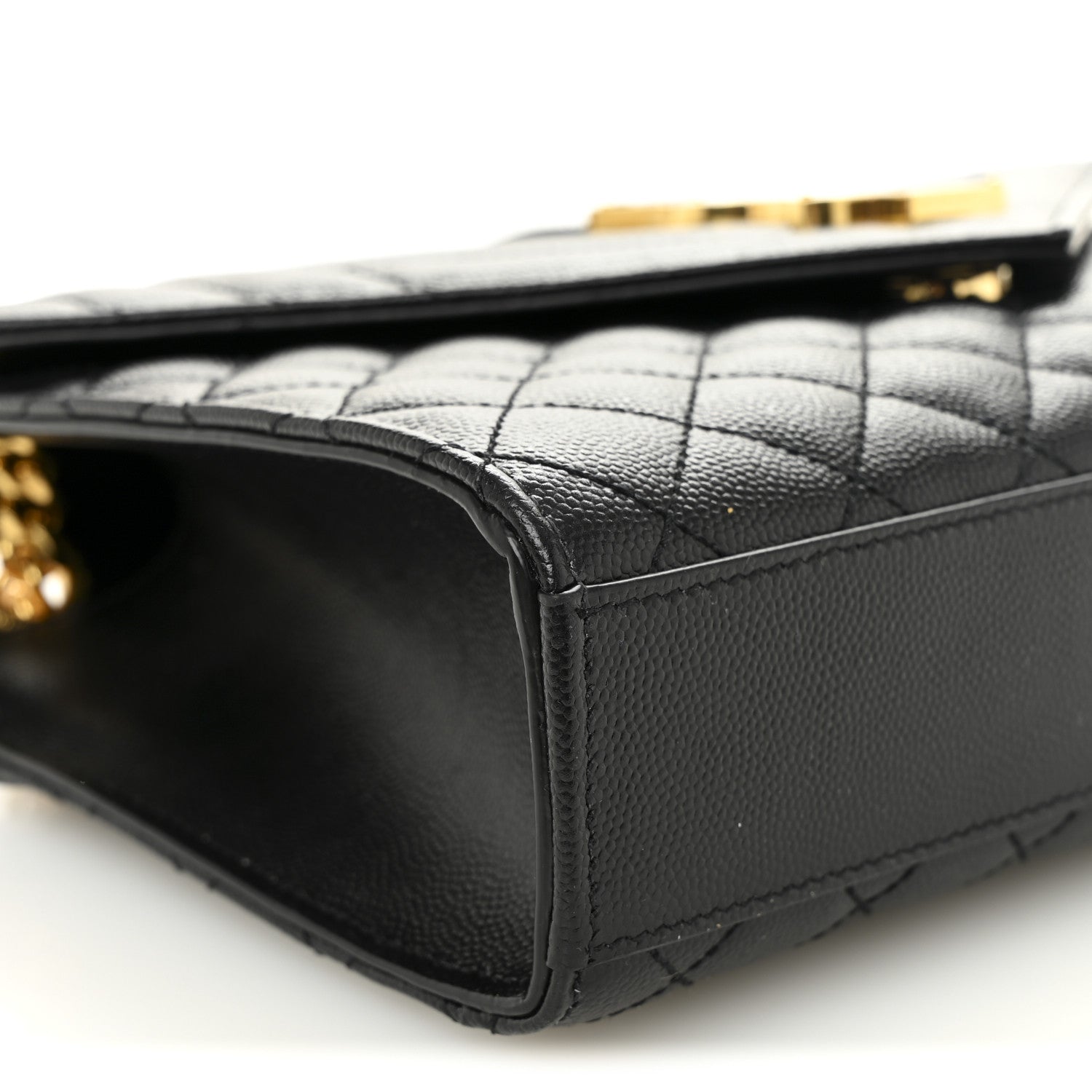Saint Laurent Grain De Poudre Textured Mixed Matelasse Triquilt Medium Monogram Satchel Black 9 of 10