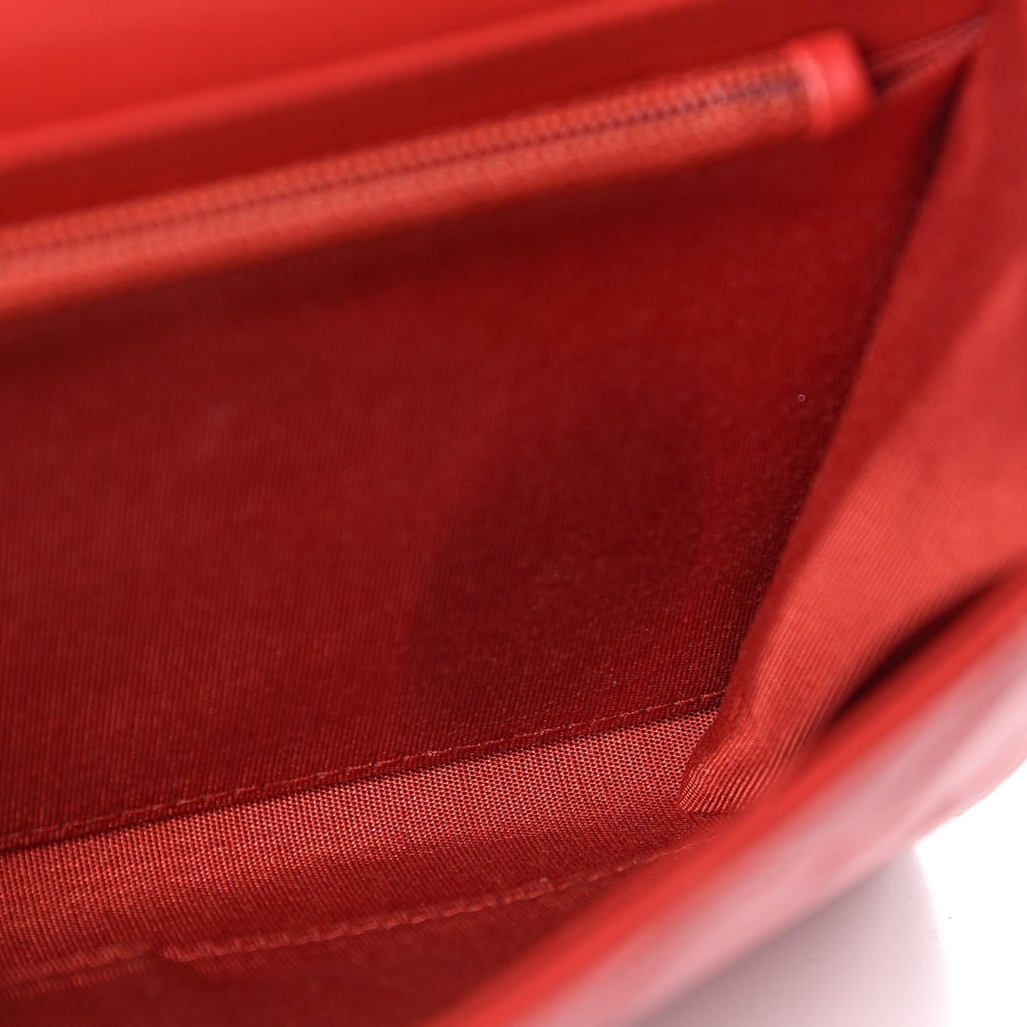 Lambskin Quilted Boy Wallet On Removable Chain WOC Red