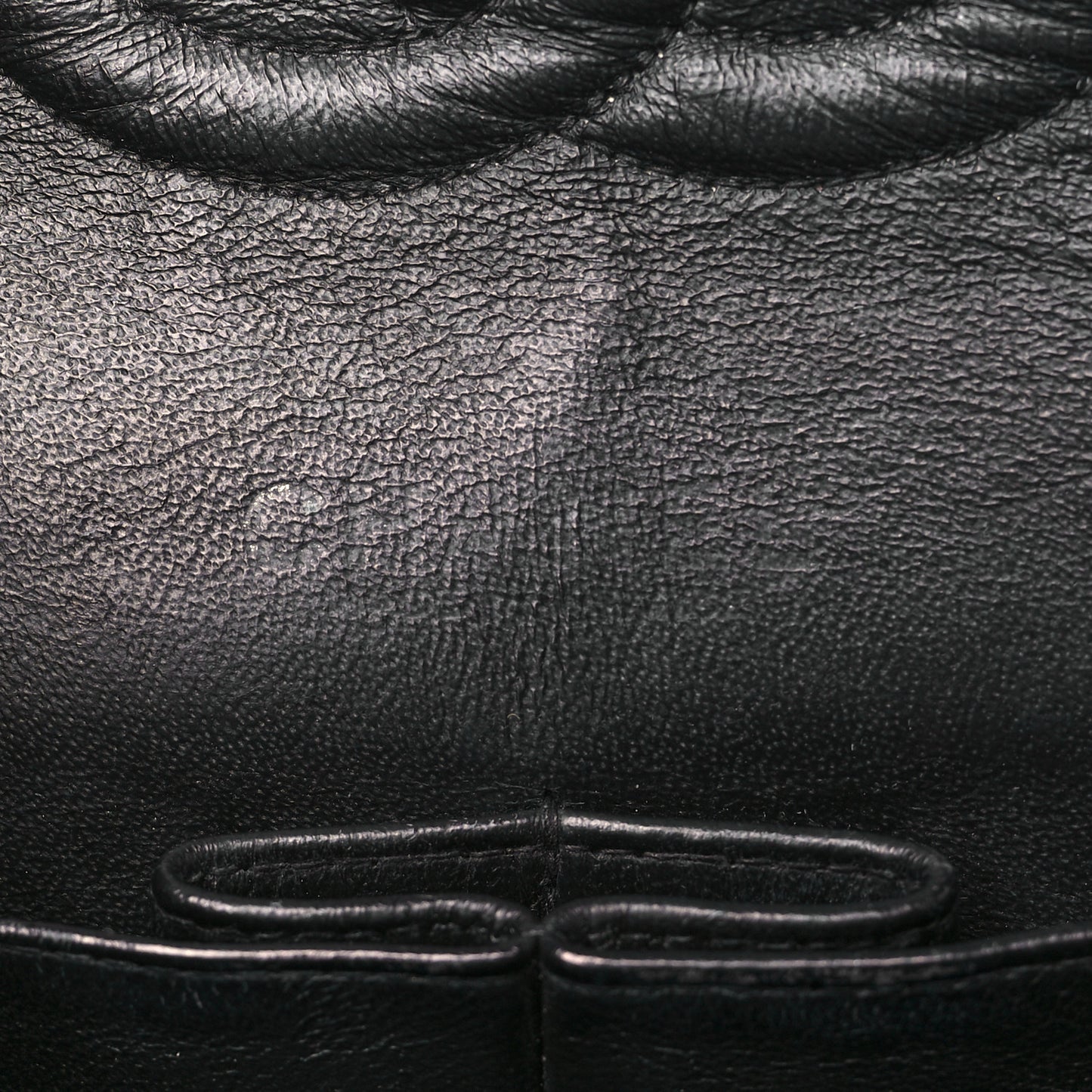 Patent Quilted Medium Double Flap Black
