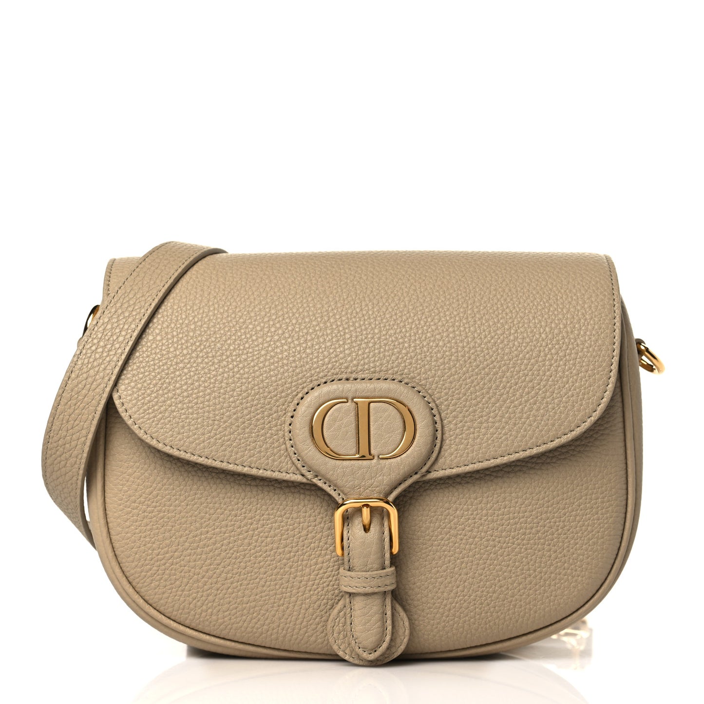 Grained Calfskin Medium Bobby Flap Beige