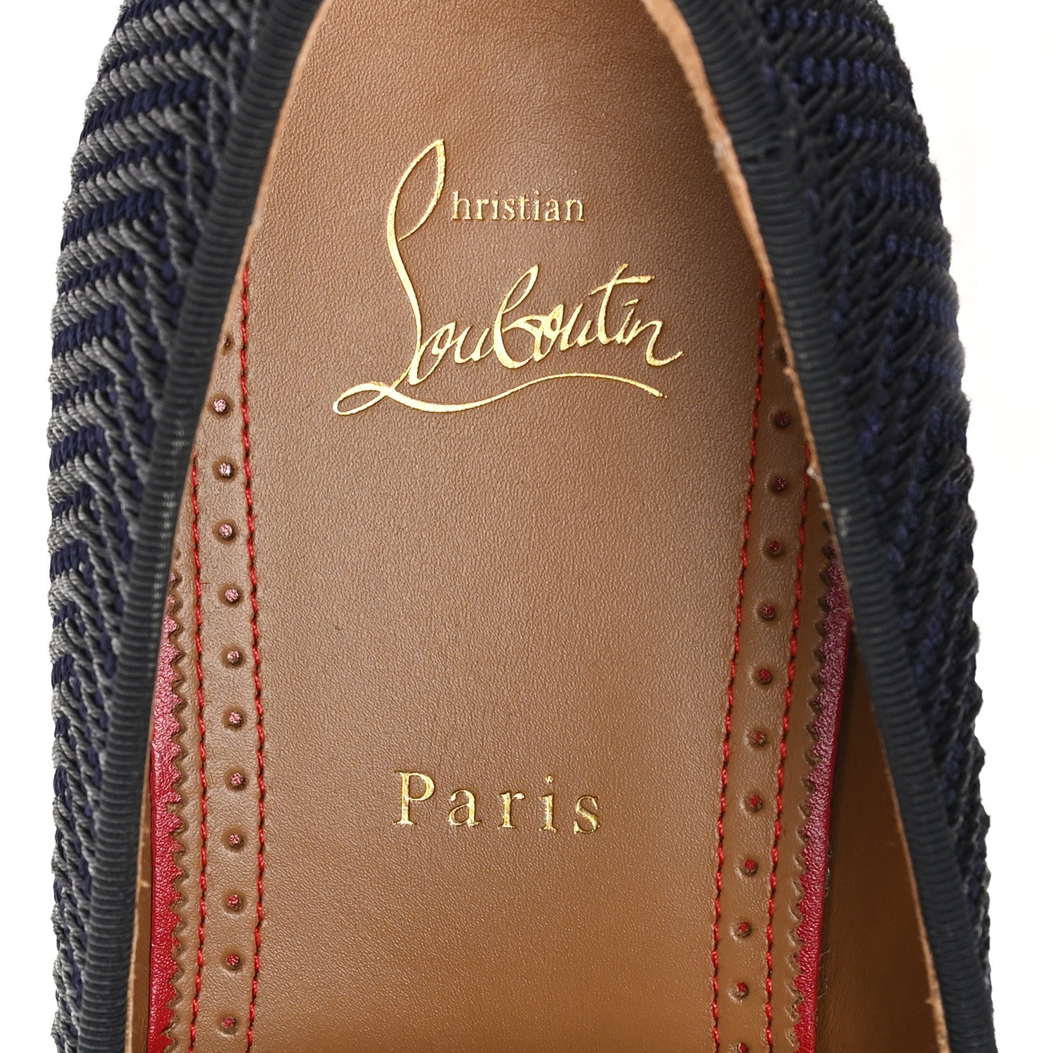 Christian Louboutin Tresse Cruising Mens Dandelion Flat Loafers 43 Black Navy 8 of 9