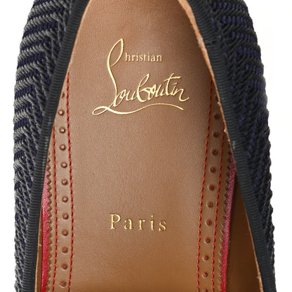 Christian Louboutin Tresse Cruising Mens Dandelion Flat Loafers 43 Black Navy 8 of 9