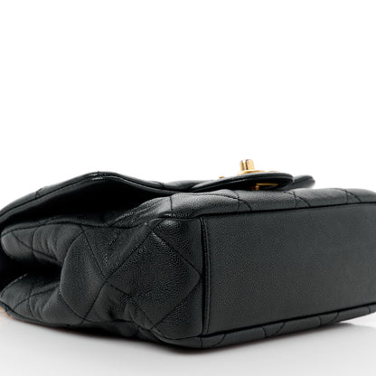 Chanel Shiny Caviar Quilted Mini Top Handle Flap Black 11 of 13