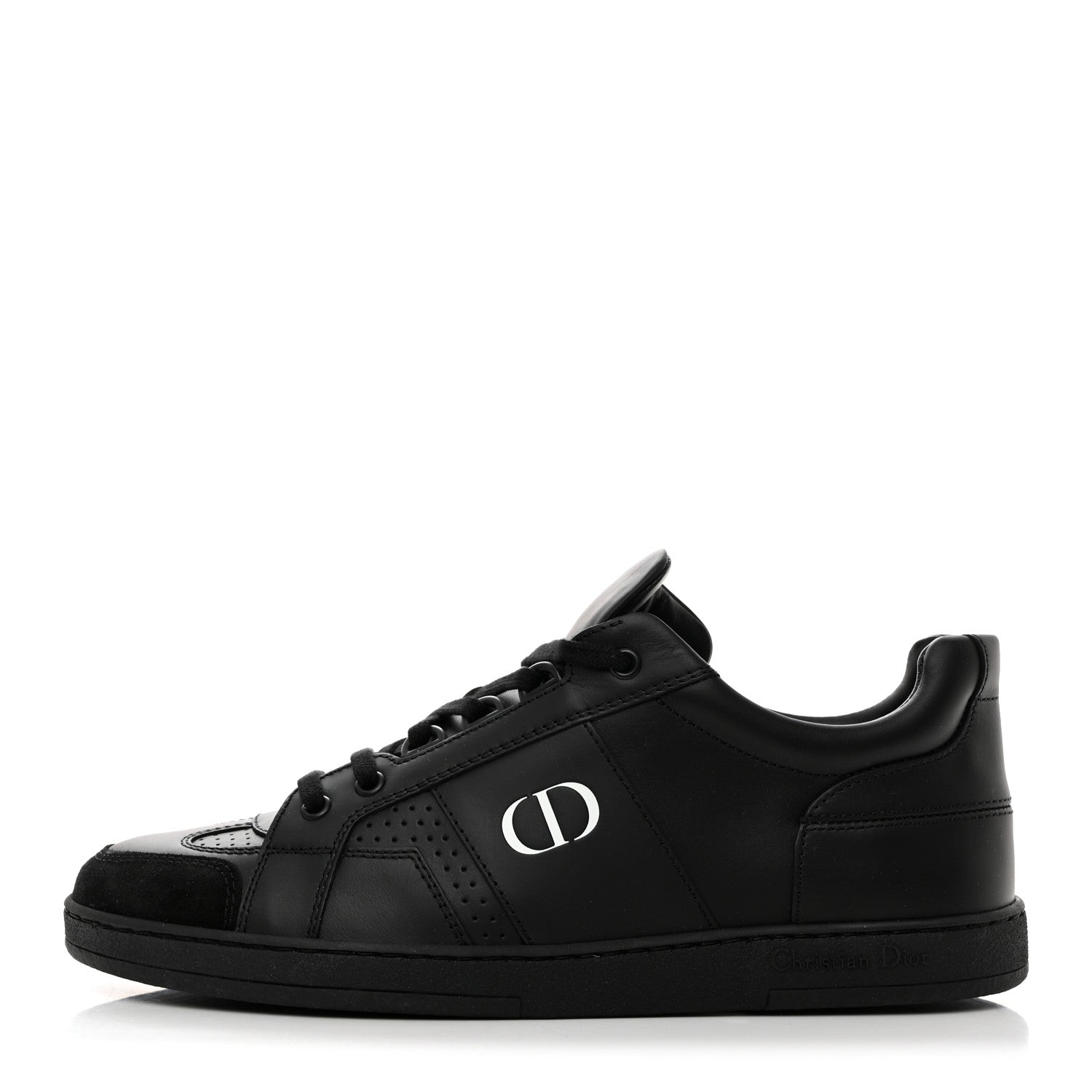 Christian Dior CHRISTIAN DIOR Calfskin Suede Logo Sneakers 39 Black 1 of 9