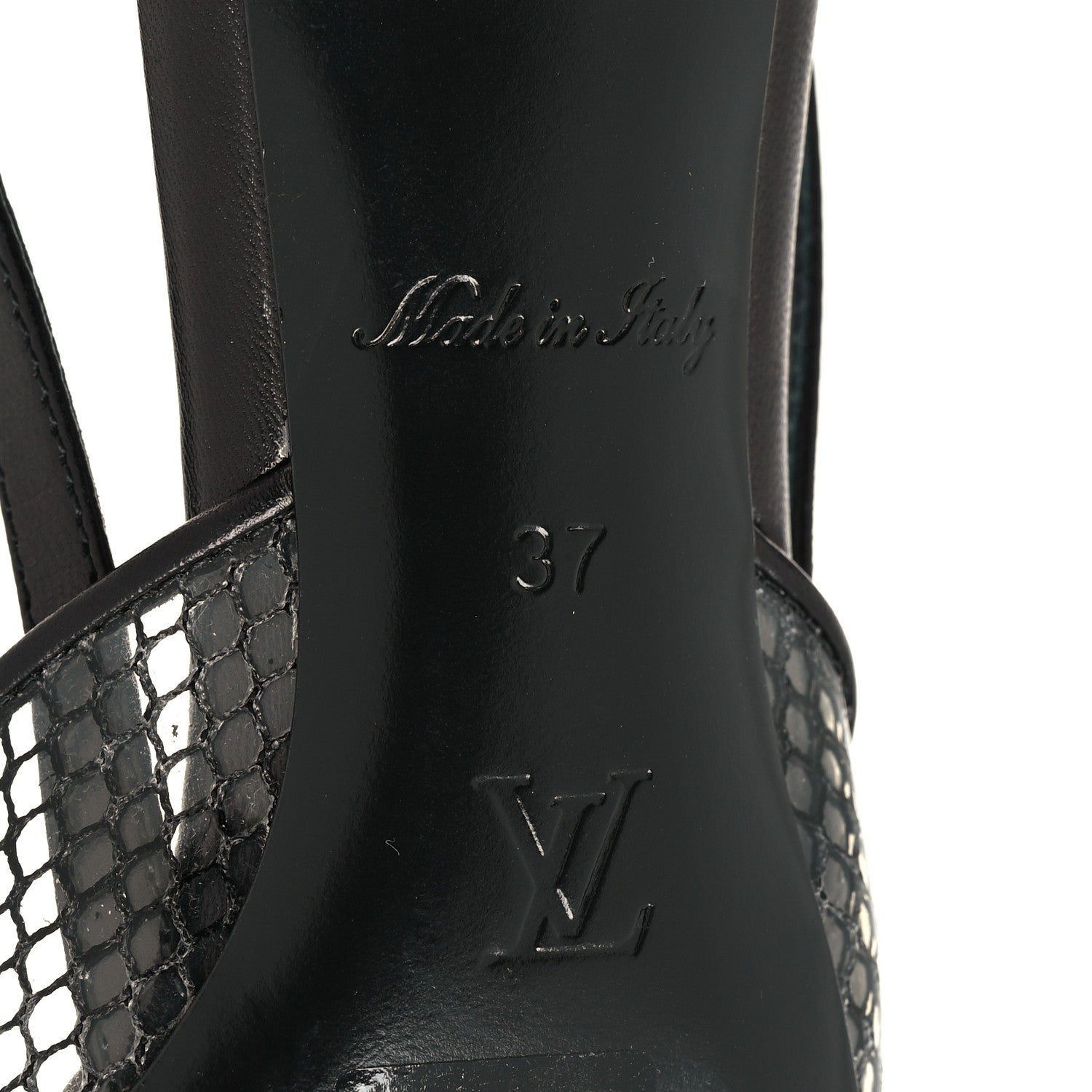 Louis Vuitton Calfskin Mesh PVC Urban Twist Slingback Mules 37 Black 6 of 7
