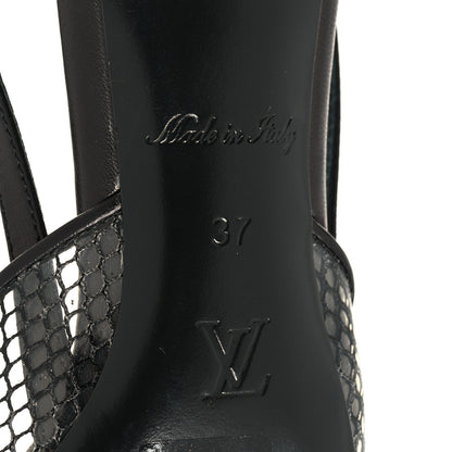 Louis Vuitton Calfskin Mesh PVC Urban Twist Slingback Mules 37 Black 6 of 7