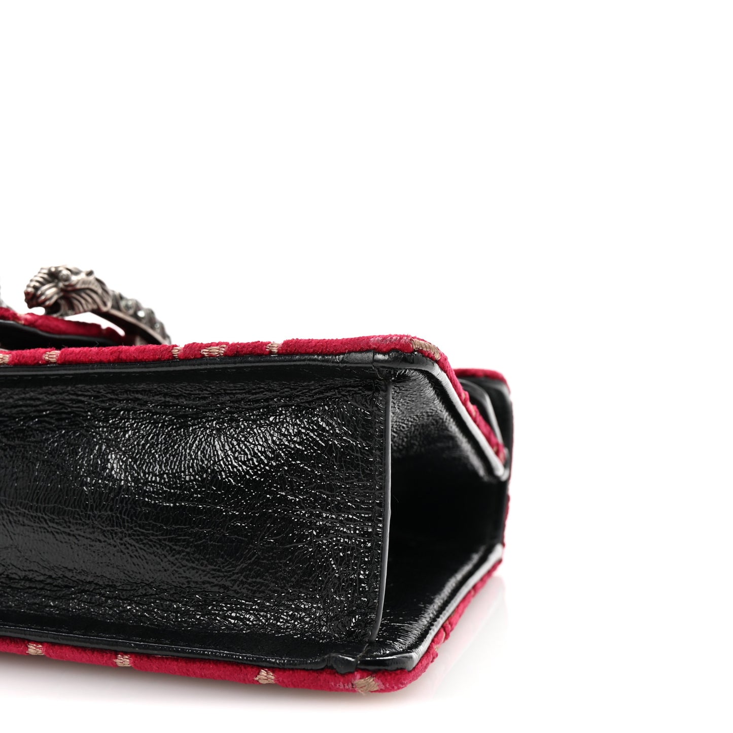 Velvet Skipper Crystal GG Monogram Small Dionysus Shoulder Bag Red Cipria Black Black Diamond