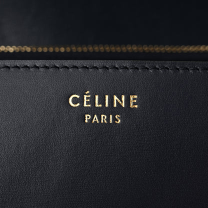 Celine Ostrich Leg Medium Classic Box Flap Bag Dark Blue 6 of 12