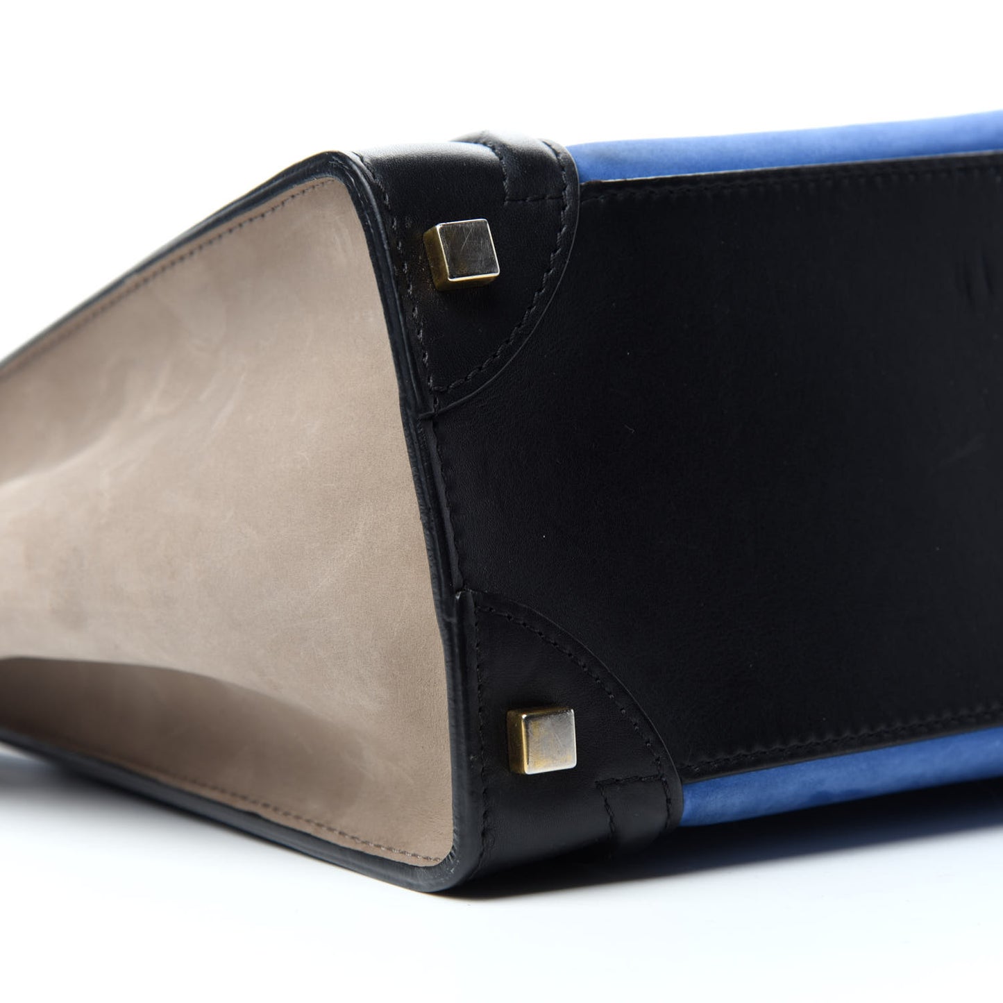 Calfskin Nubuck Suede Micro Tri-Color Luggage Blue