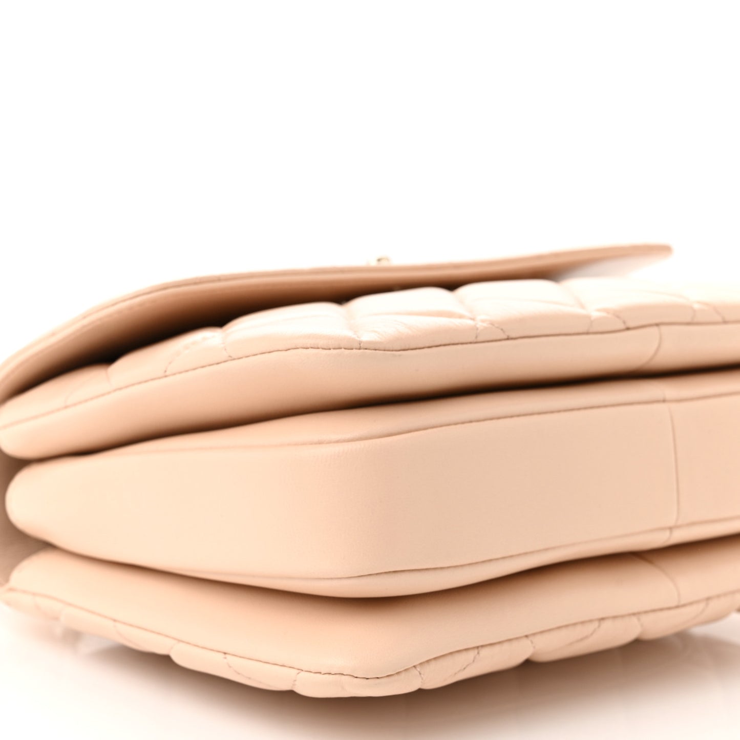 Lambskin Quilted Small Trendy CC Dual Handle Flap Bag Beige