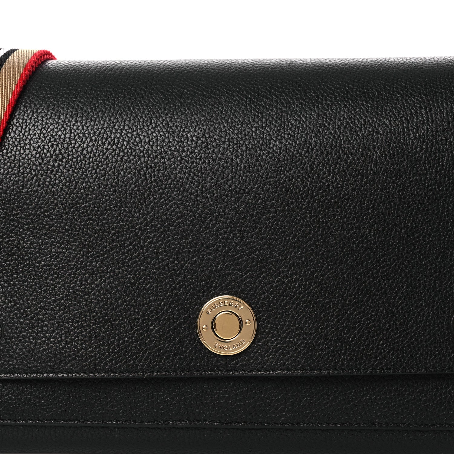Burberry Grainy Calfskin Note Crossbody Bag Black 1848268