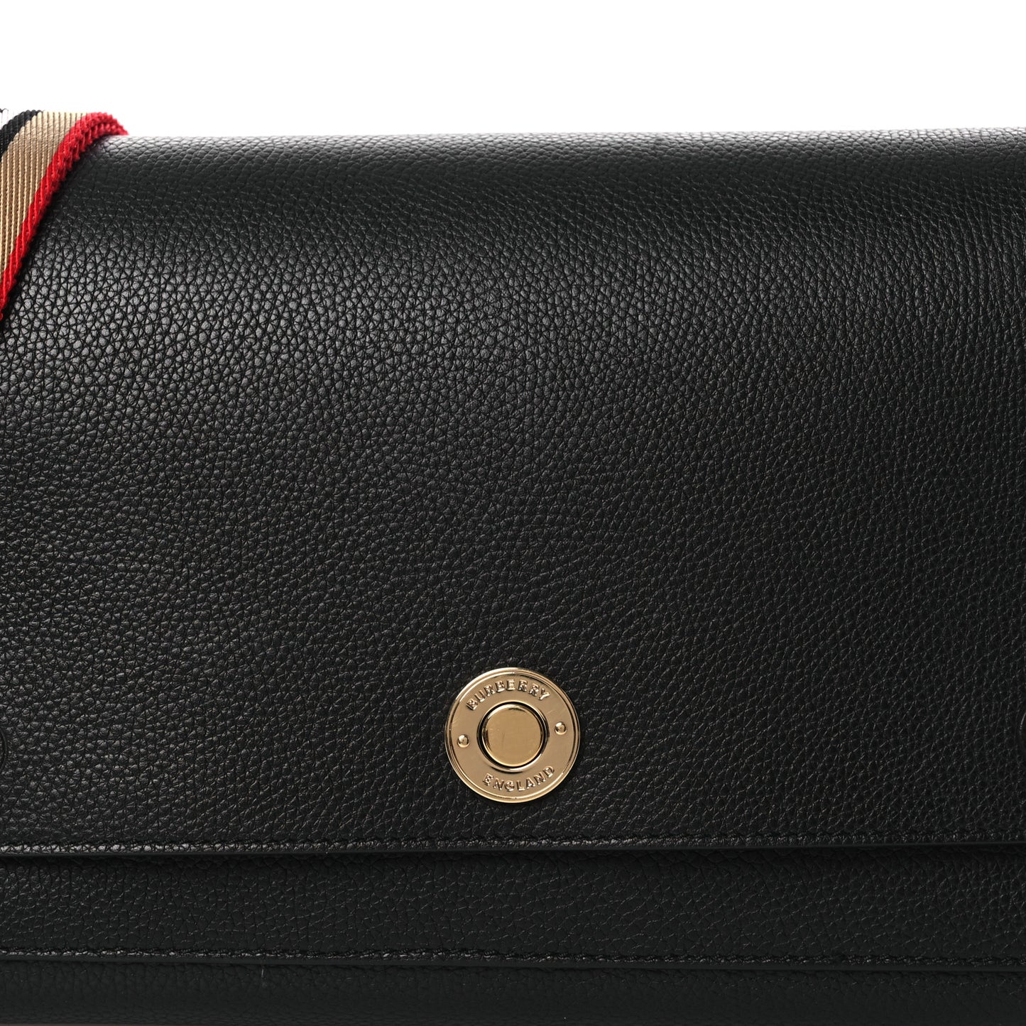 Grainy Calfskin Note Crossbody Bag Black