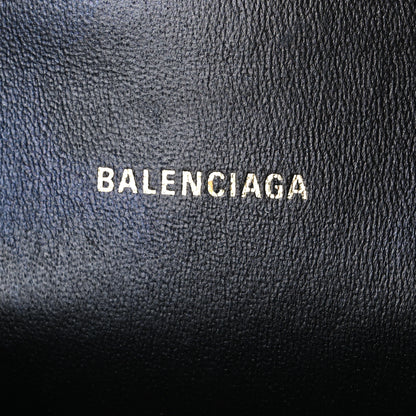 Balenciaga Shiny Calfskin Crocodile Embossed Hourglass Top Handle Bag XS Black 6 of 11