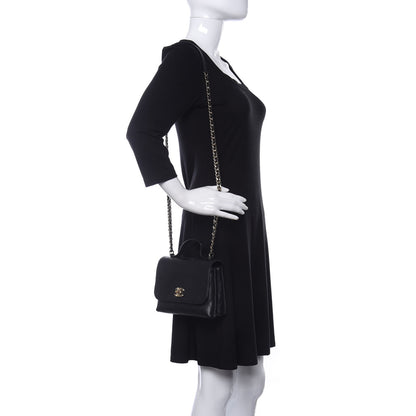 Chanel Calfskin Quilted Small Double Pocket Top Handle Flap Black 2 of 10